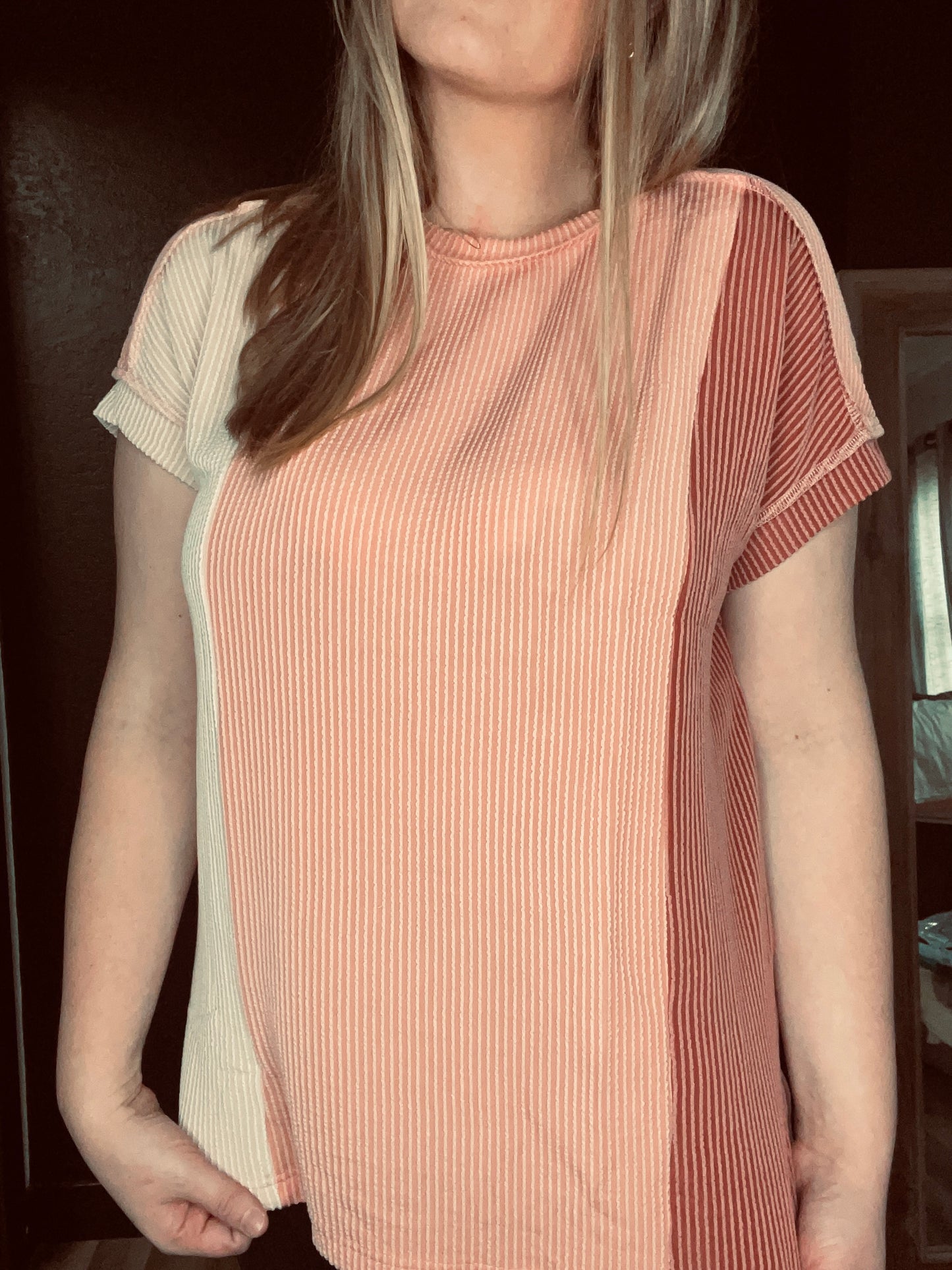 PINK COLOR BLOCK TOP