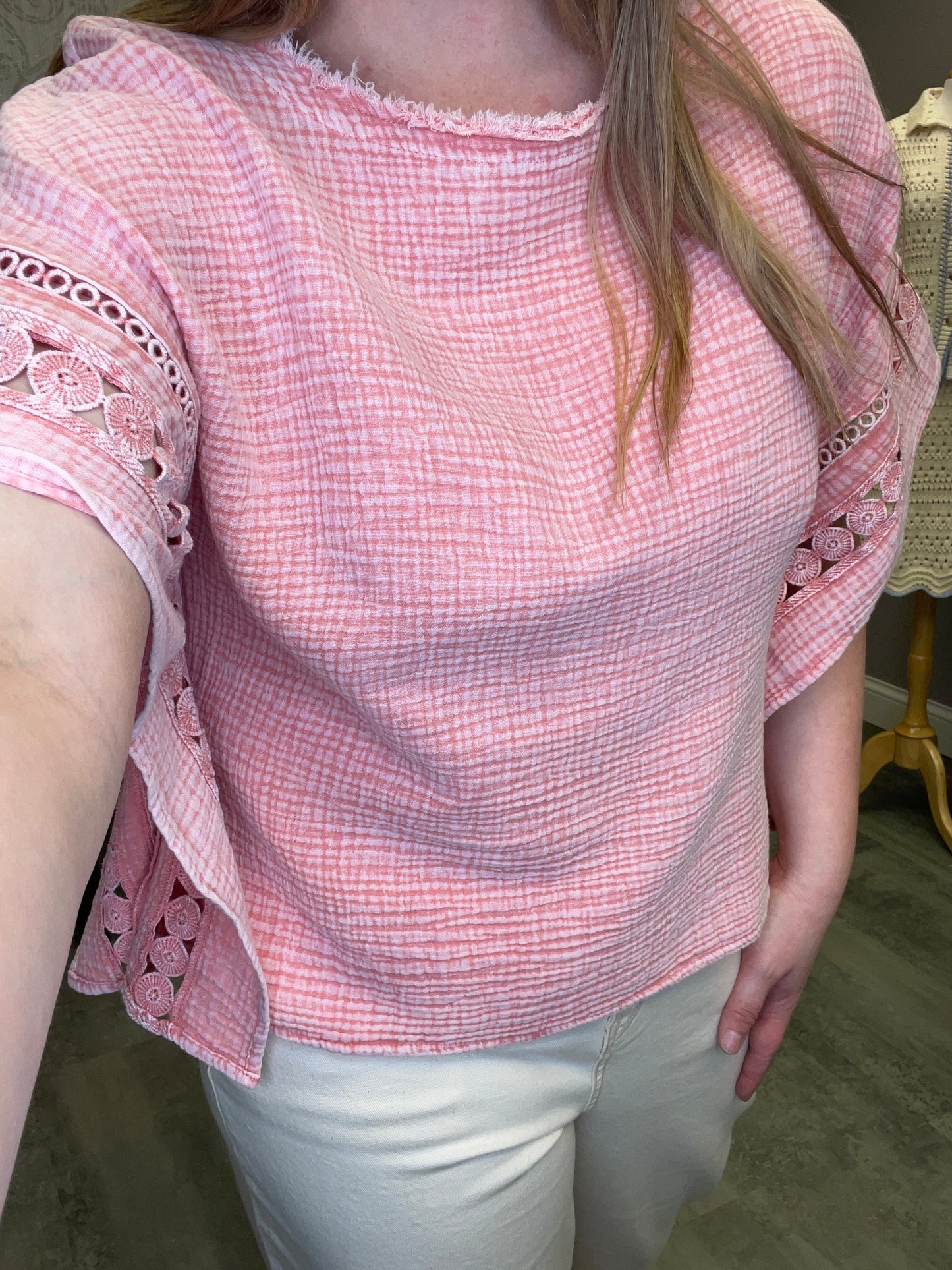 TRIBAL: LINEN EMBELLISHED TOP