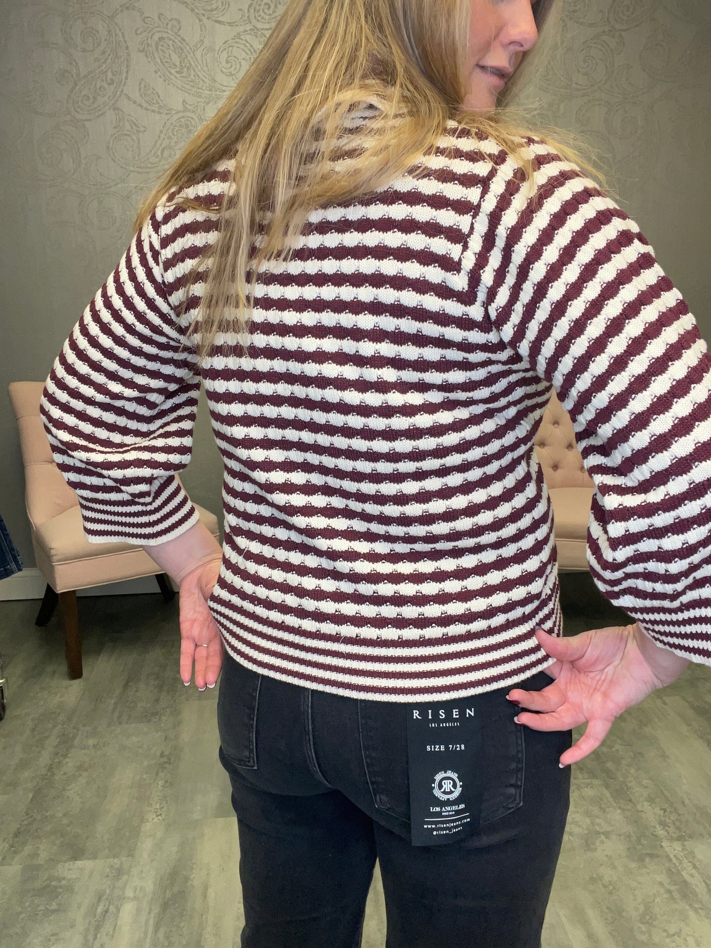 JACQUARD STRIPE SWEATER