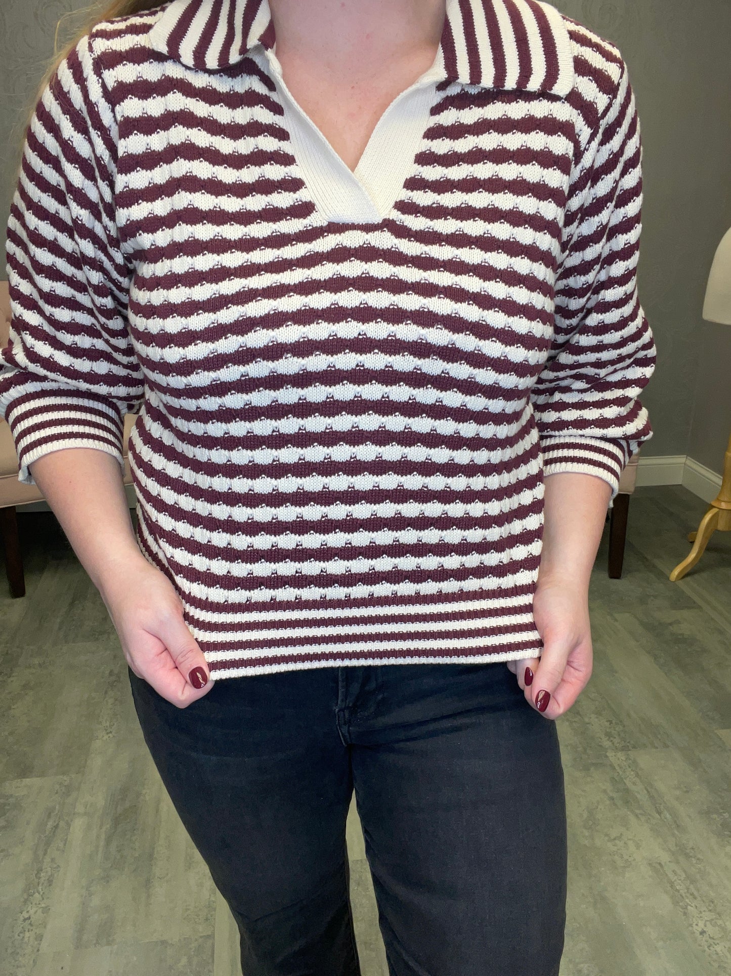 JACQUARD STRIPE SWEATER