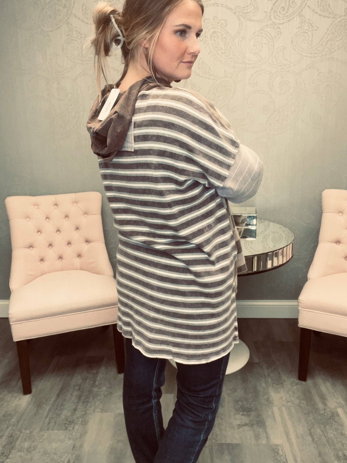 MINERAL STRIPED HOODIE