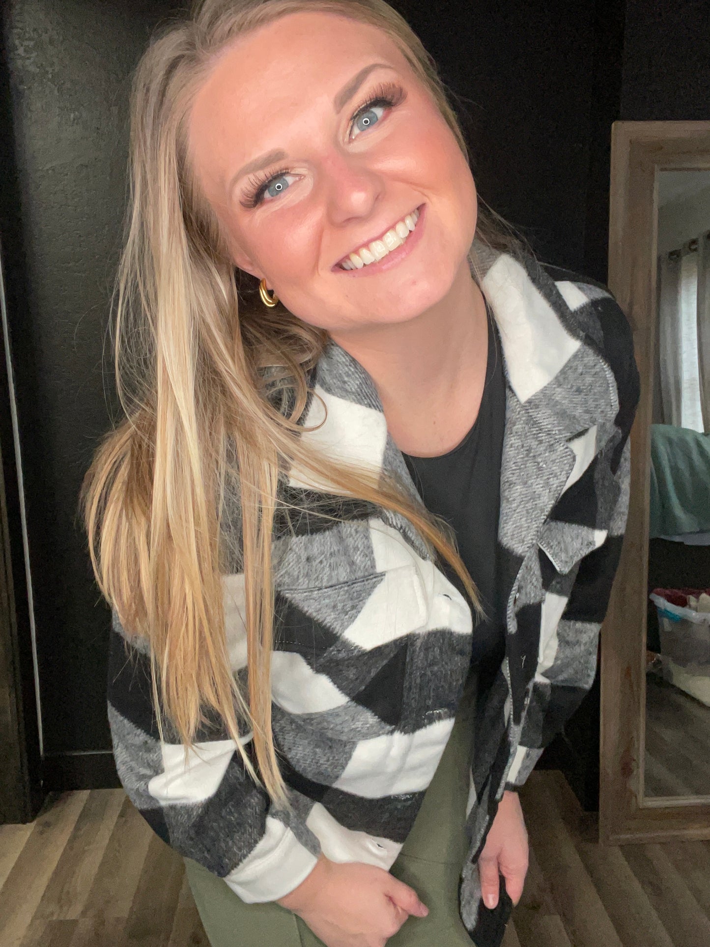 BLACK PLAID JACKET