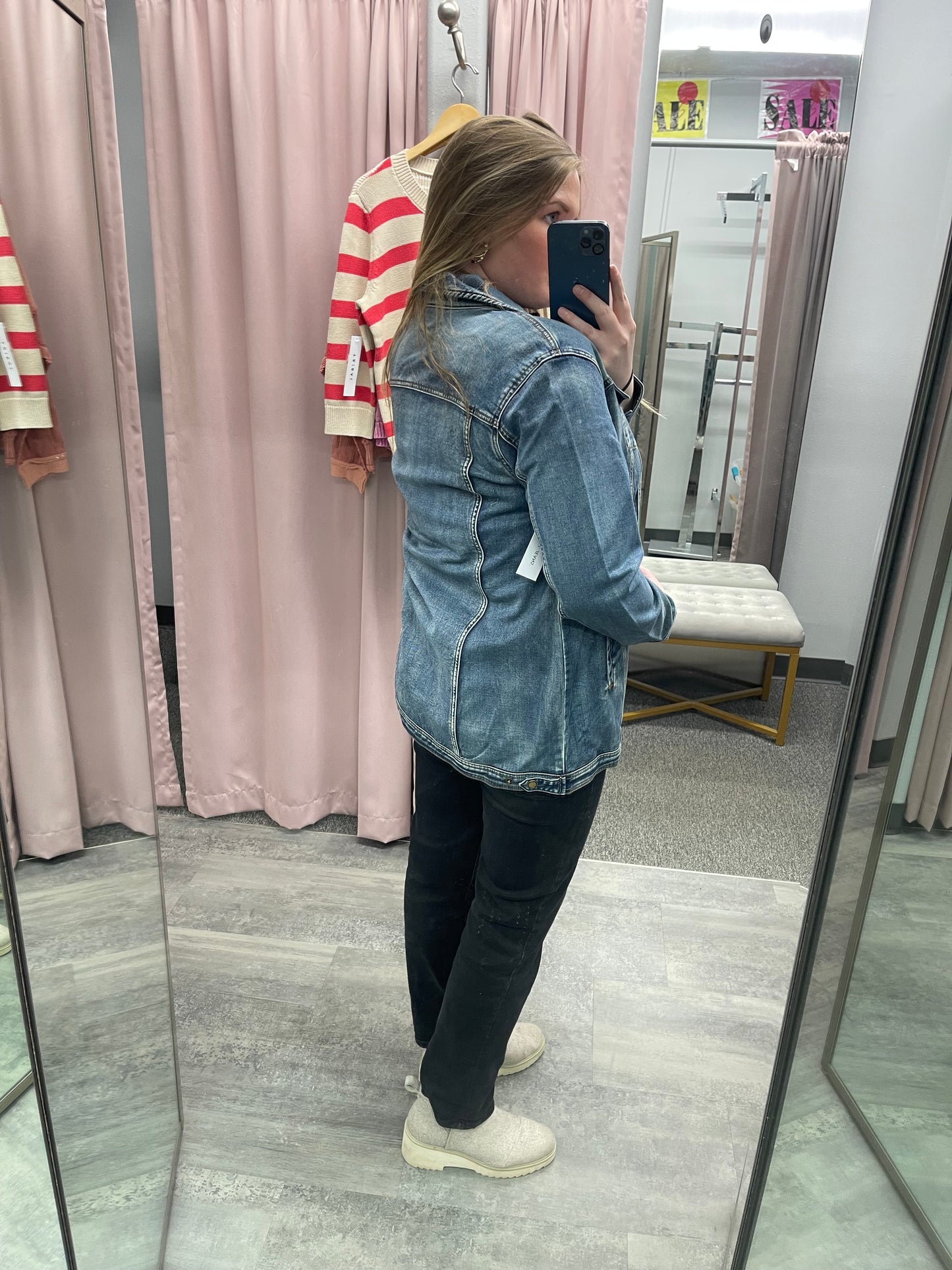 TRIBAL: MED WASH DENIM JACKET