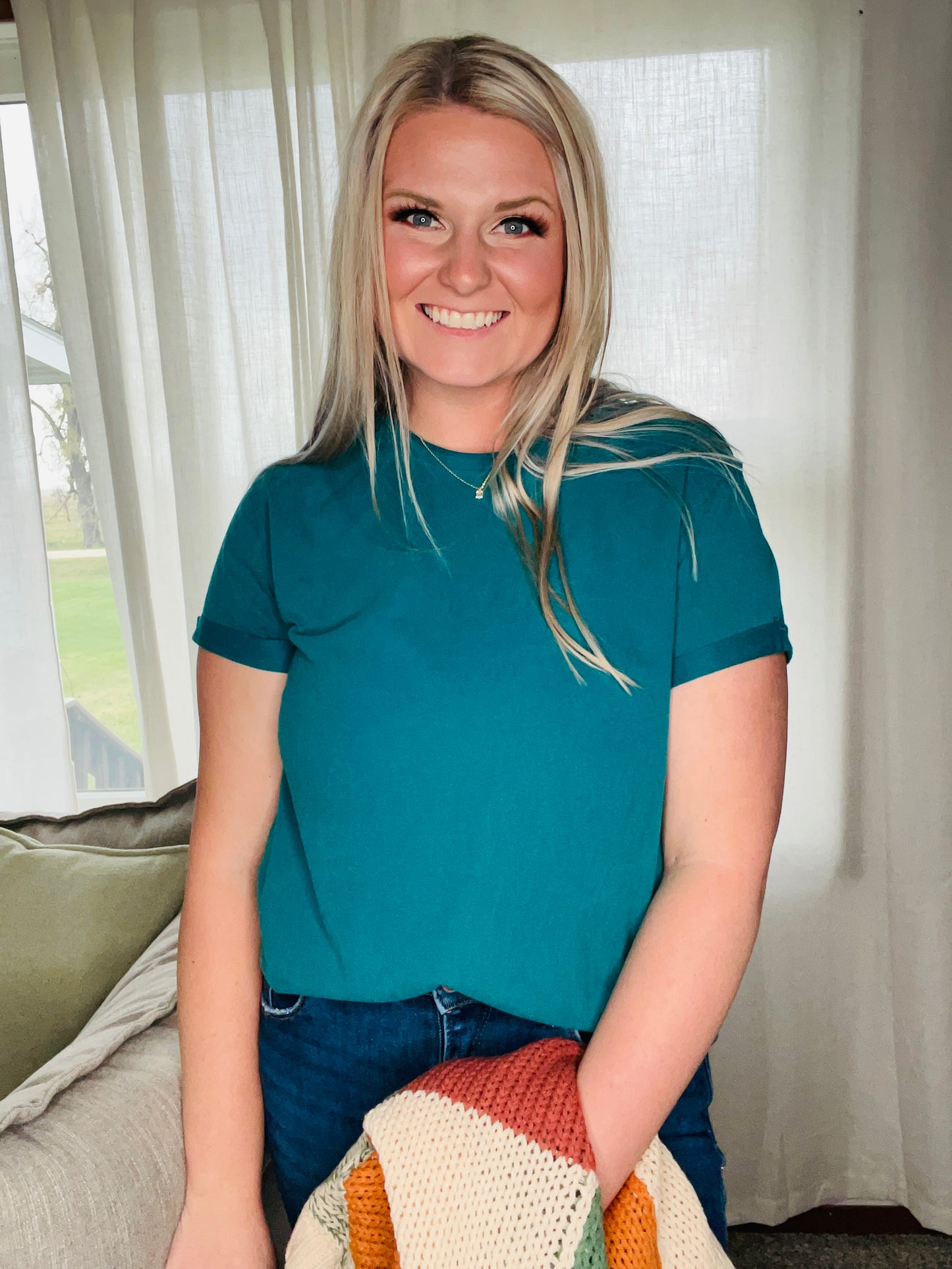 Mali Baby Tee Short Sleeve Top/Teal