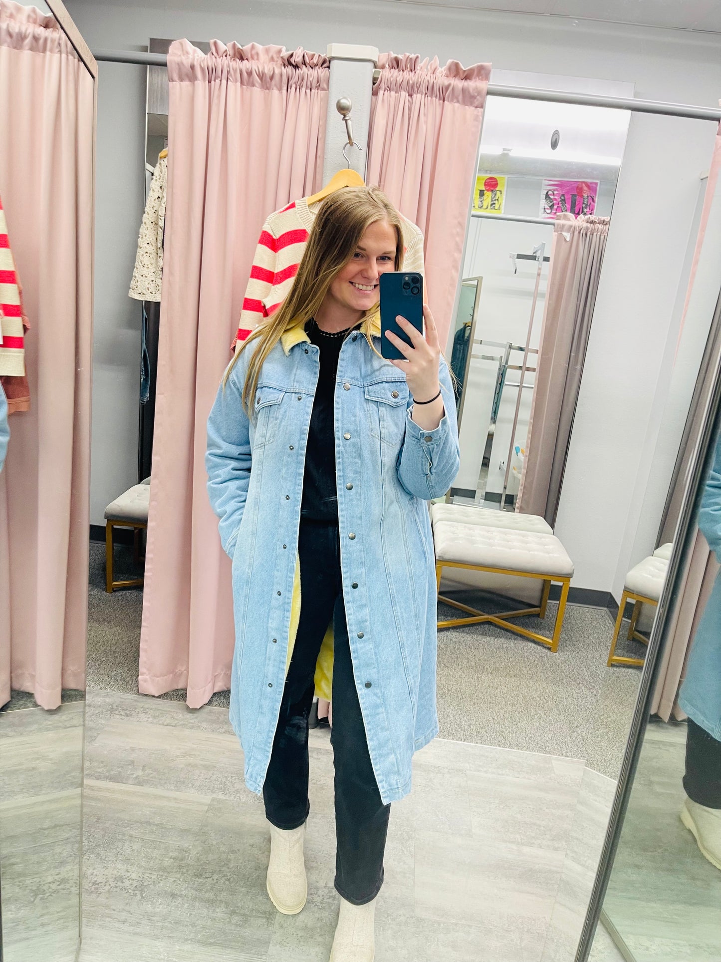 MAKING A STATEMENT LONG DENIM COAT