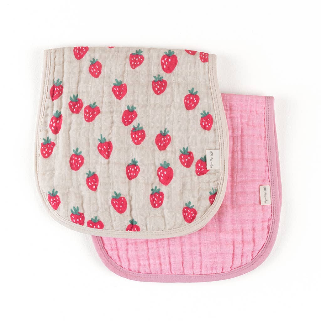 Itzy Burp Cloths™: Strawberries + Cream