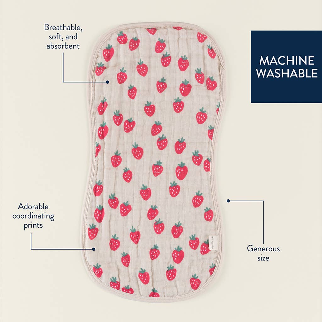 Itzy Burp Cloths™: Strawberries + Cream