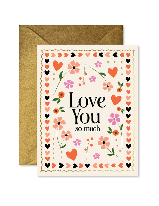 Mosaic Floral Love You Greeting Card