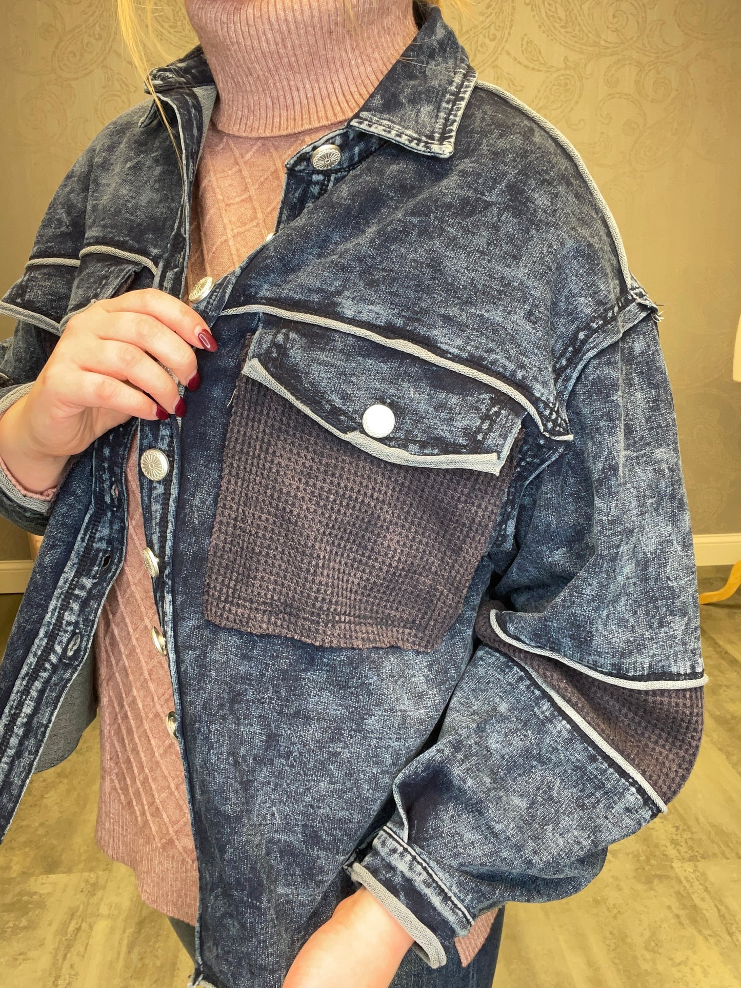 VINTAGE WASHED DENIM SHACKET