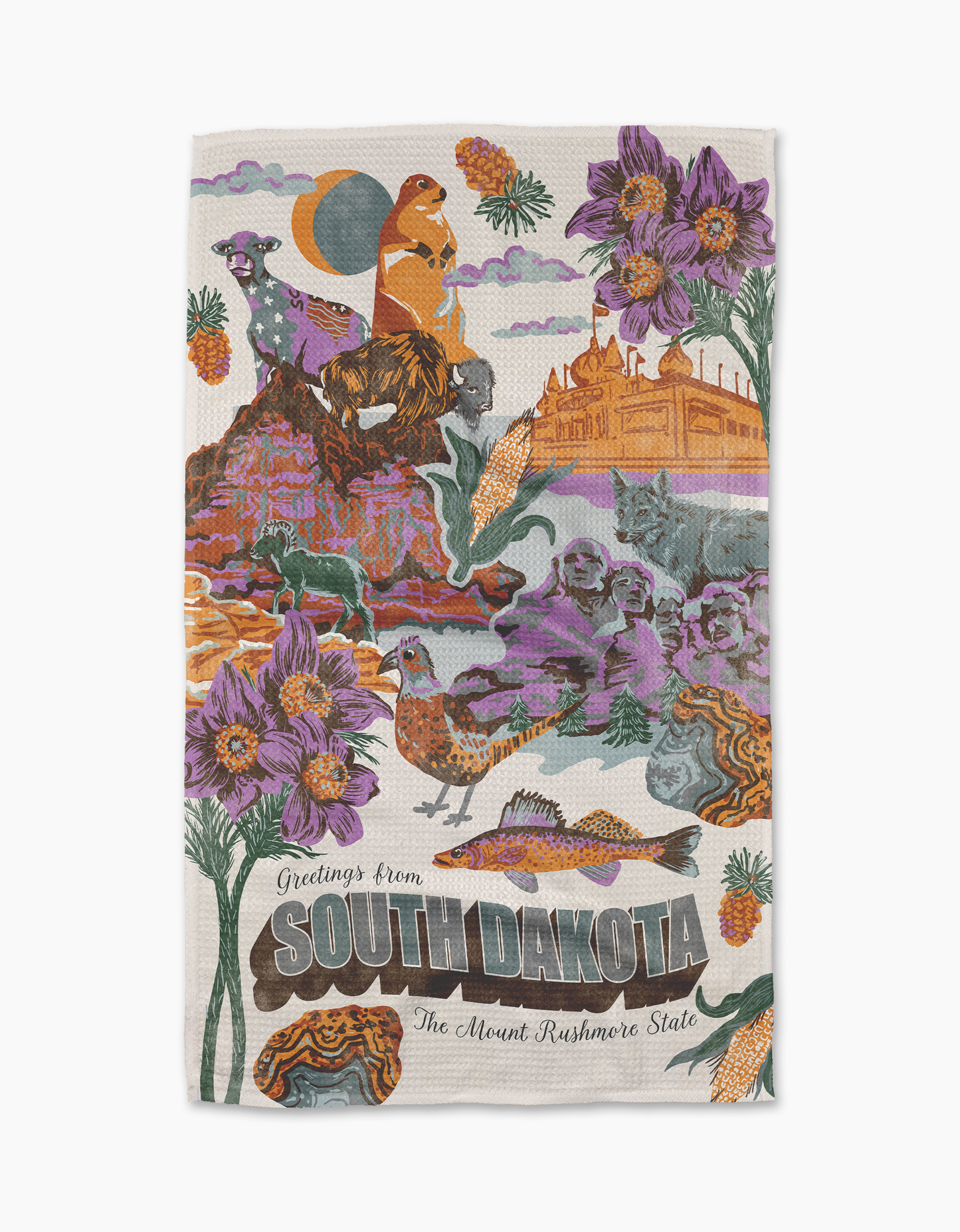 Greetings From South Dakota Tea Towel