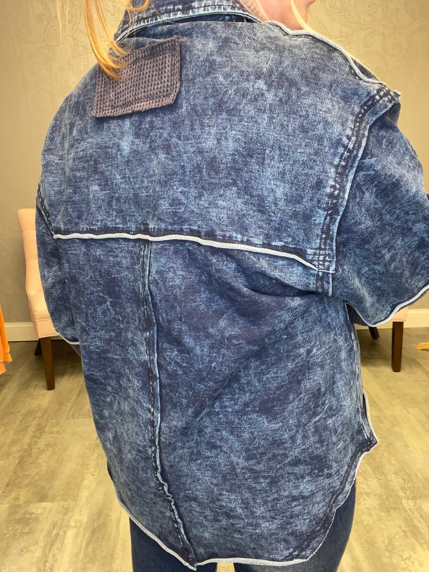 VINTAGE WASHED DENIM SHACKET