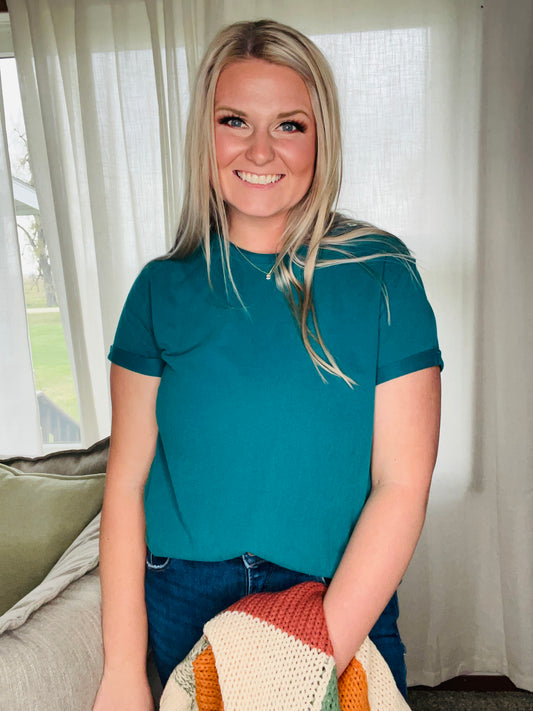 Mali Baby Tee Short Sleeve Top/Teal