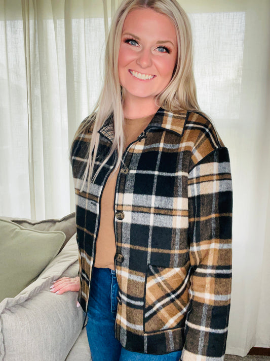 CHARLIE B: REVERSIBLE PLAID JACKET