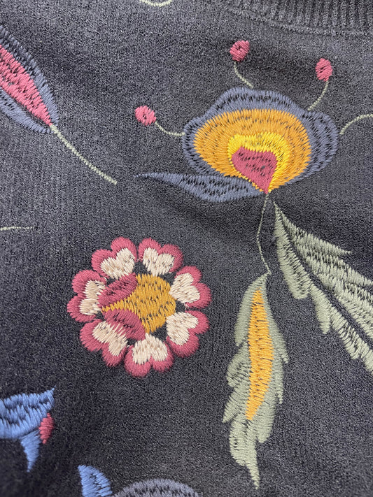 CHARLIE B: EMBROIDERED MOCK NECK SWEATER