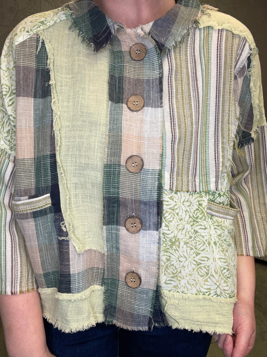 LAUNA MIXED PATTERN JACKET