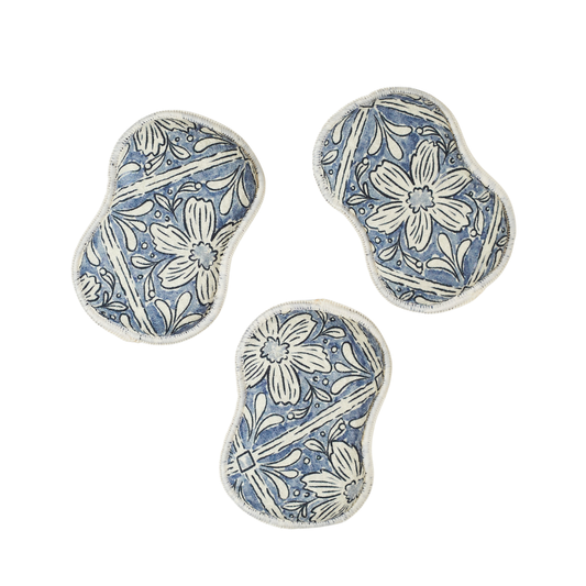 RE:usable Sponges (Set of 3) - Jen Owens Fabrique: Majolica Blue