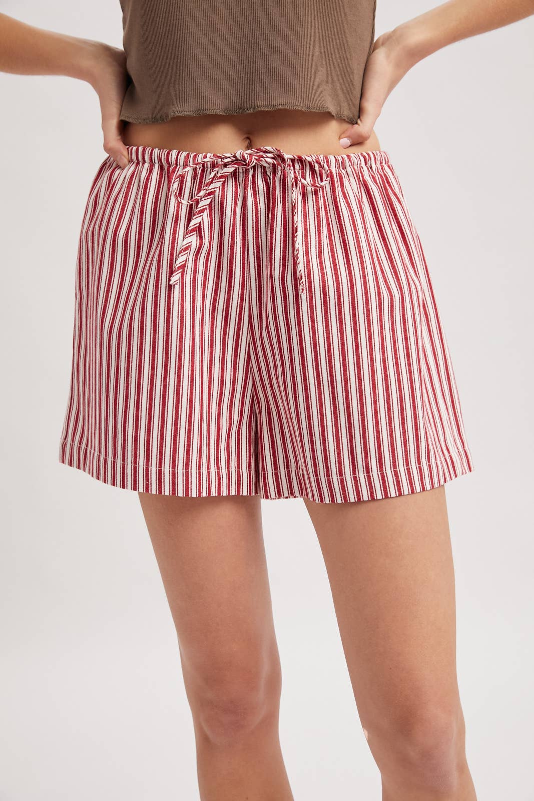 STRIPED SHORTS WITH DRAWSTRING D.NAVY/CREAM